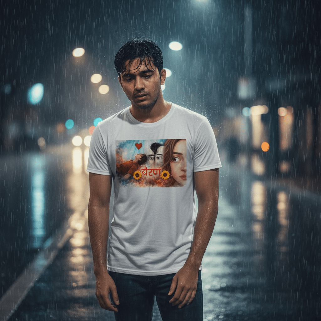 “Bairan” Aesthetic Heartbreak Graphic T-Shirt | Emotional Art Tee for Men & Women - ARPITUM