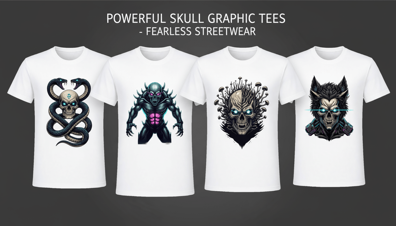 Skull Graphic T-Shirts - ARPITUM