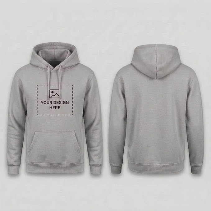 Arpitum Custom Unisex Non-Zipper Pullover Hoodie – 320 GSM Cotton-Loopknit, Grey