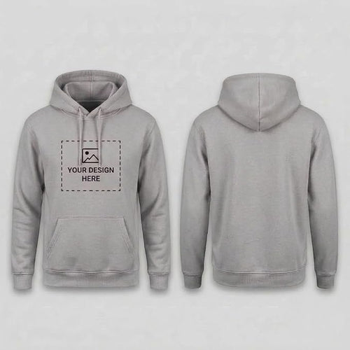 Arpitum Custom Unisex Non-Zipper Pullover Hoodie – 320 GSM Cotton-Loopknit, Grey