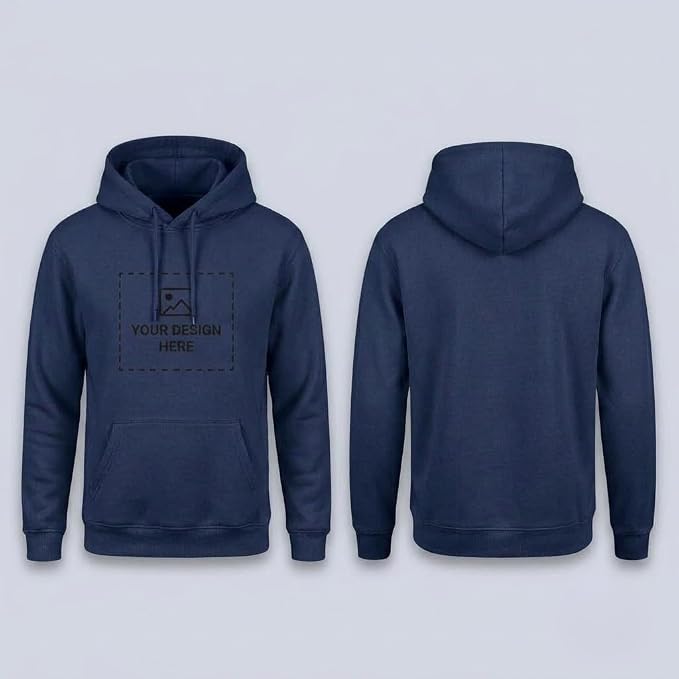 Arpitum Custom Unisex Non-Zipper Pullover Hoodie – 320 GSM Cotton-Loopknit, Navy Blue