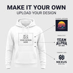 Arpitum Custom Unisex Non-Zipper Pullover Hoodie – 320 GSM Cotton-Loopknit, White
