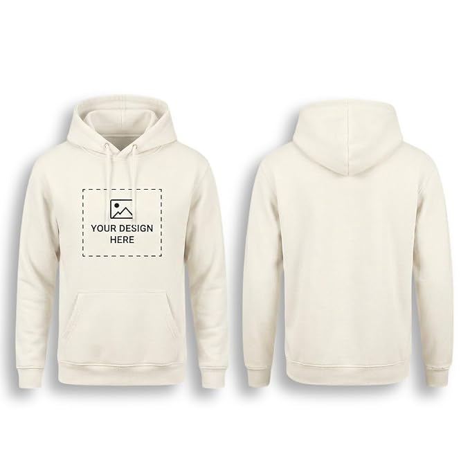 Arpitum Custom Unisex Non-Zipper Pullover Hoodie – 320 GSM Cotton-Loopknit, Off-White
