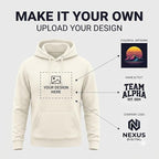 Arpitum Custom Unisex Non-Zipper Pullover Hoodie – 320 GSM Cotton-Loopknit, Off-White