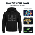 Arpitum Custom Unisex Non-Zipper Pullover Hoodie – 320 GSM Cotton-Loopknit, Black