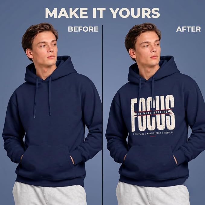 Arpitum Custom Unisex Non-Zipper Pullover Hoodie – 320 GSM Cotton-Loopknit, Navy Blue
