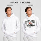 Arpitum Custom Unisex Non-Zipper Pullover Hoodie – 320 GSM Cotton-Loopknit, White