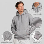 Arpitum Custom Unisex Non-Zipper Pullover Hoodie – 320 GSM Cotton-Loopknit, Grey