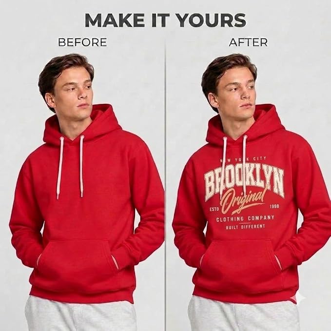 Arpitum Custom Unisex Non-Zipper Pullover Hoodie – 320 GSM Cotton-Loopknit, Red