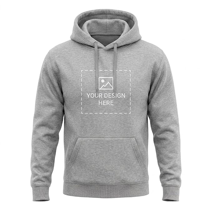 Arpitum Custom Unisex Non-Zipper Pullover Hoodie – 320 GSM Cotton-Loopknit, Grey