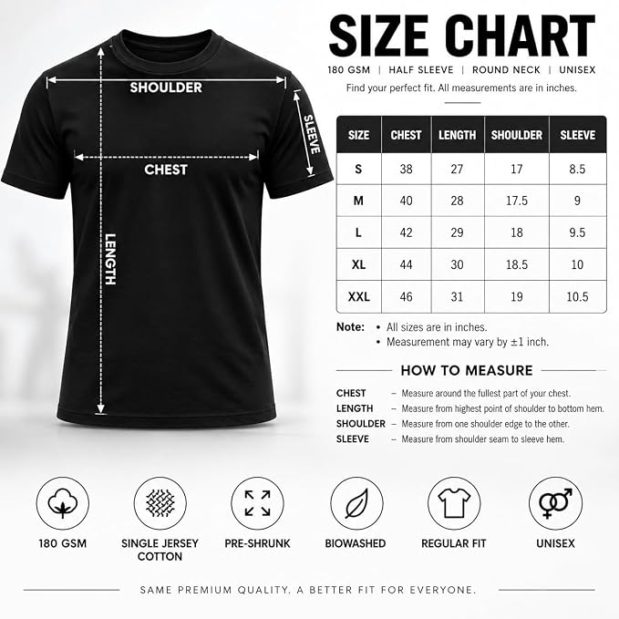 ARPITUM Unisex Customized Black T-Shirt - Personalize with Your Own Design/Artwork/Image