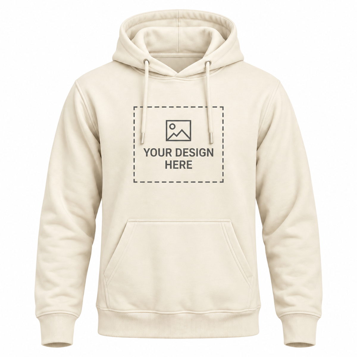 Arpitum Custom Unisex Non-Zipper Pullover Hoodie – 320 GSM Cotton-Loopknit, Off-White