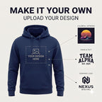 Arpitum Custom Unisex Non-Zipper Pullover Hoodie – 320 GSM Cotton-Loopknit, Navy Blue