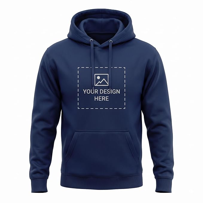 Arpitum Custom Unisex Non-Zipper Pullover Hoodie – 320 GSM Cotton-Loopknit, Navy Blue