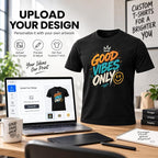 ARPITUM Unisex Customized Black T-Shirt - Personalize with Your Own Design/Artwork/Image