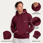 Arpitum Custom Unisex Non-Zipper Pullover Hoodie – 320 GSM Cotton-Loopknit, Maroon