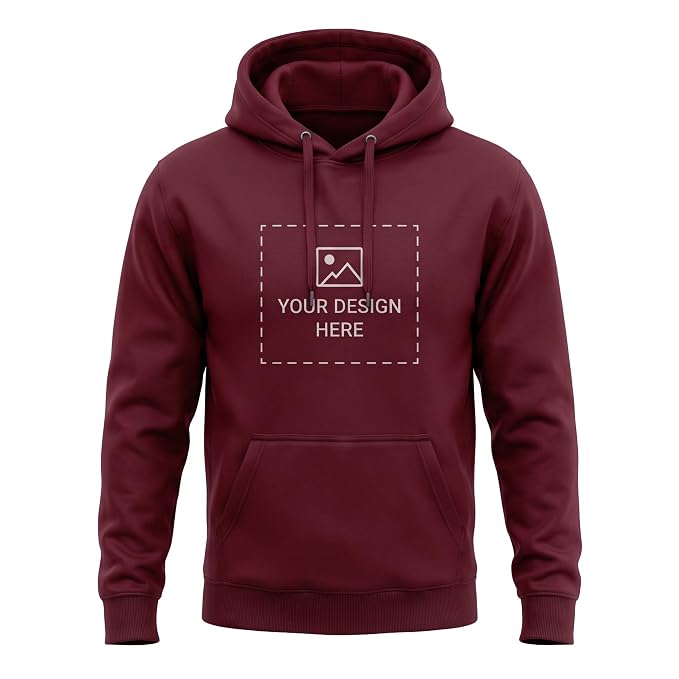 Arpitum Custom Unisex Non-Zipper Pullover Hoodie – 320 GSM Cotton-Loopknit, Maroon