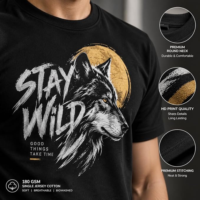 ARPITUM Unisex Customized Black T-Shirt - Personalize with Your Own Design/Artwork/Image