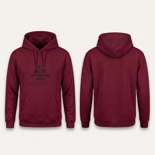 Arpitum Custom Unisex Non-Zipper Pullover Hoodie – 320 GSM Cotton-Loopknit, Maroon