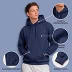 Arpitum Custom Unisex Non-Zipper Pullover Hoodie – 320 GSM Cotton-Loopknit, Navy Blue