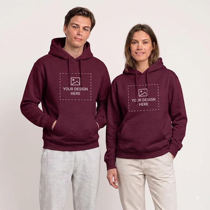 Arpitum Custom Unisex Non-Zipper Pullover Hoodie – 320 GSM Cotton-Loopknit, Maroon
