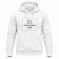 Arpitum Custom Unisex Non-Zipper Pullover Hoodie – 320 GSM Cotton-Loopknit, White