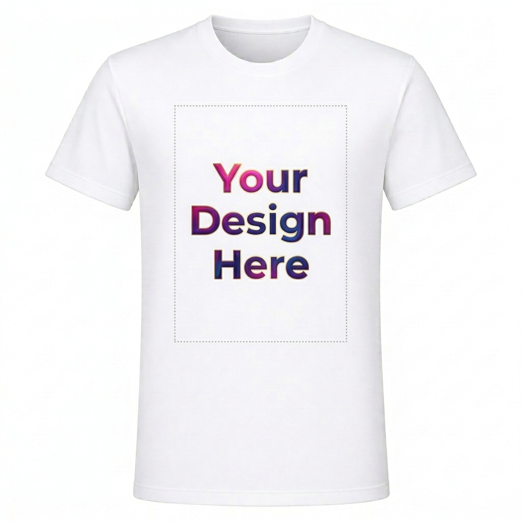 Custom Design Printed T-Shirt – Upload Your Design/Picture | 100% Polyester White Sublimation Tee | Arpitum