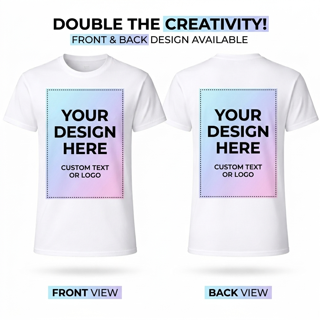 Custom Design Printed T-Shirt – Upload Your Design/Picture | 100% Polyester White Sublimation Tee | Arpitum