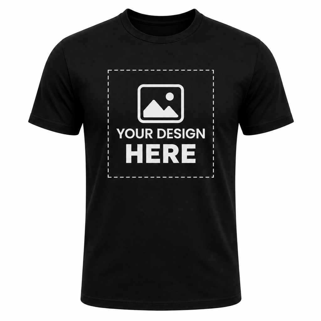 ARPITUM Unisex Customized Black T-Shirt - Personalize with Your Own Design/Artwork/Image