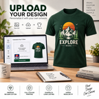 ARPITUM Unisex Customized Bottle Green T-Shirt - Personalize with Your Own Design/Artwork/Image