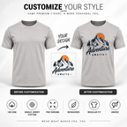 ARPITUM Unisex Customized Grey T-Shirt - Personalize with Your Own Design/Artwork/Image