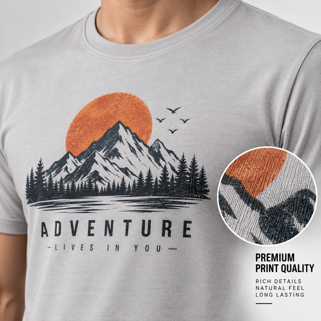 ARPITUM Unisex Customized Grey T-Shirt - Personalize with Your Own Design/Artwork/Image