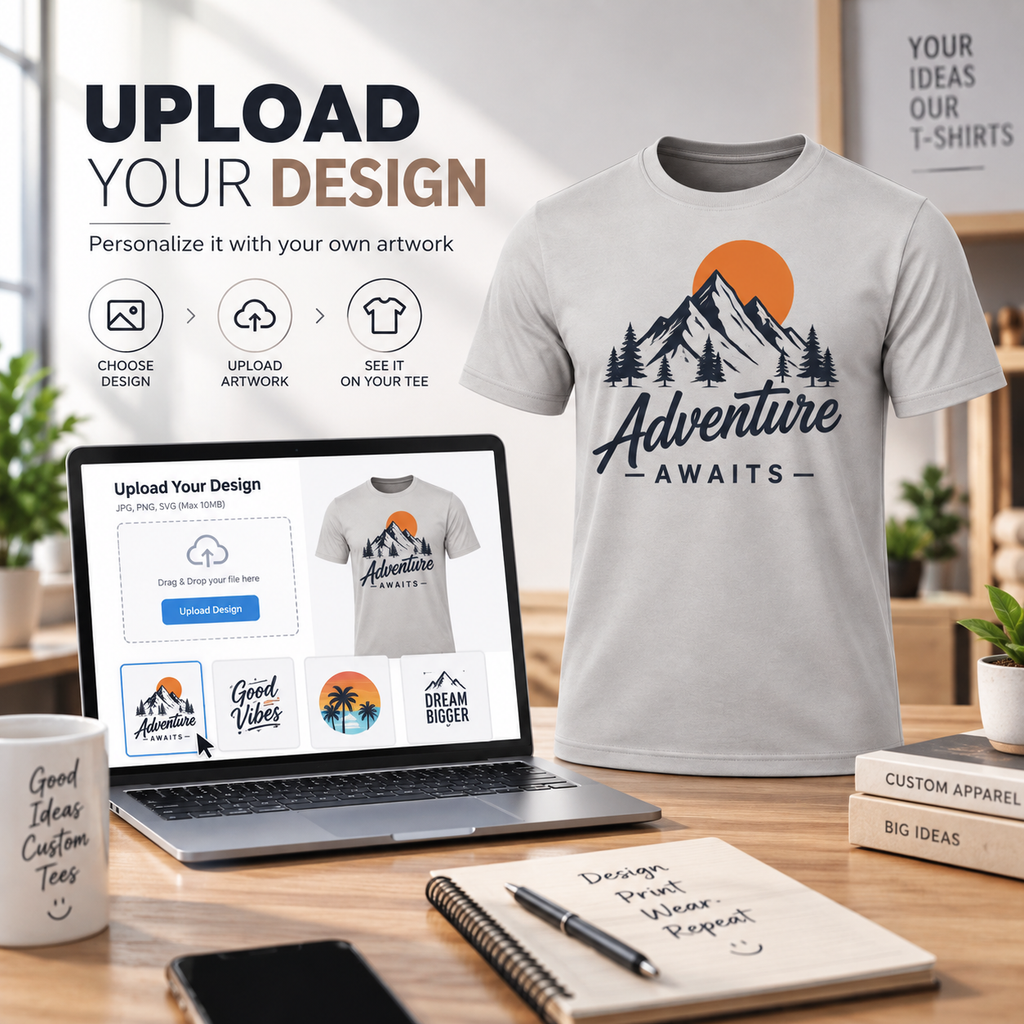 ARPITUM Unisex Customized Grey T-Shirt - Personalize with Your Own Design/Artwork/Image