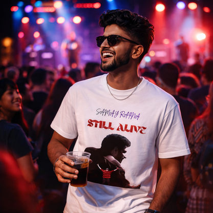 STILL ALIVE Graphic T-Shirt for Men & Women | Trendy White Printed Tee