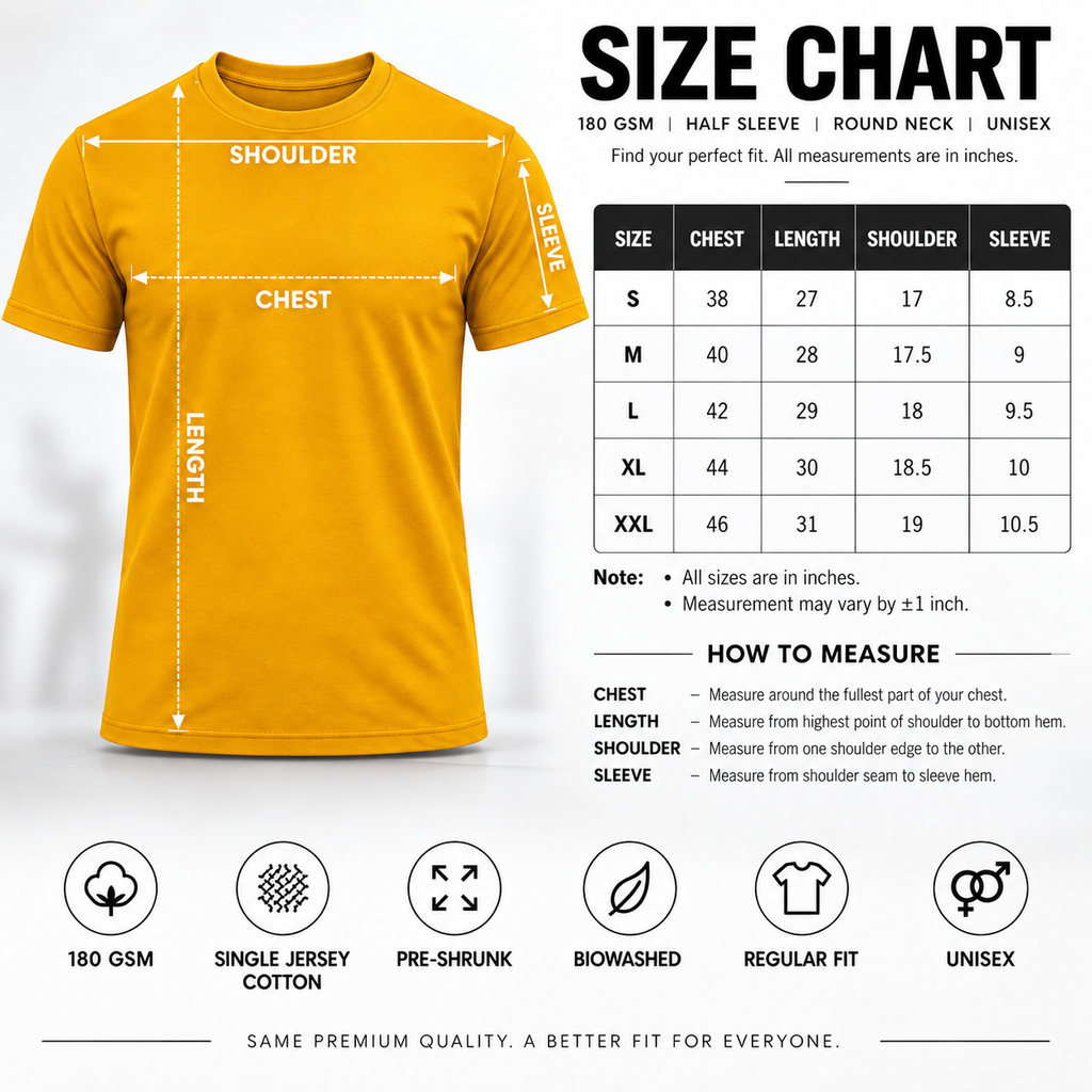 ARPITUM Unisex Customized Mustard Yellow T-Shirt - Personalize with Your Own Design/Artwork/Image
