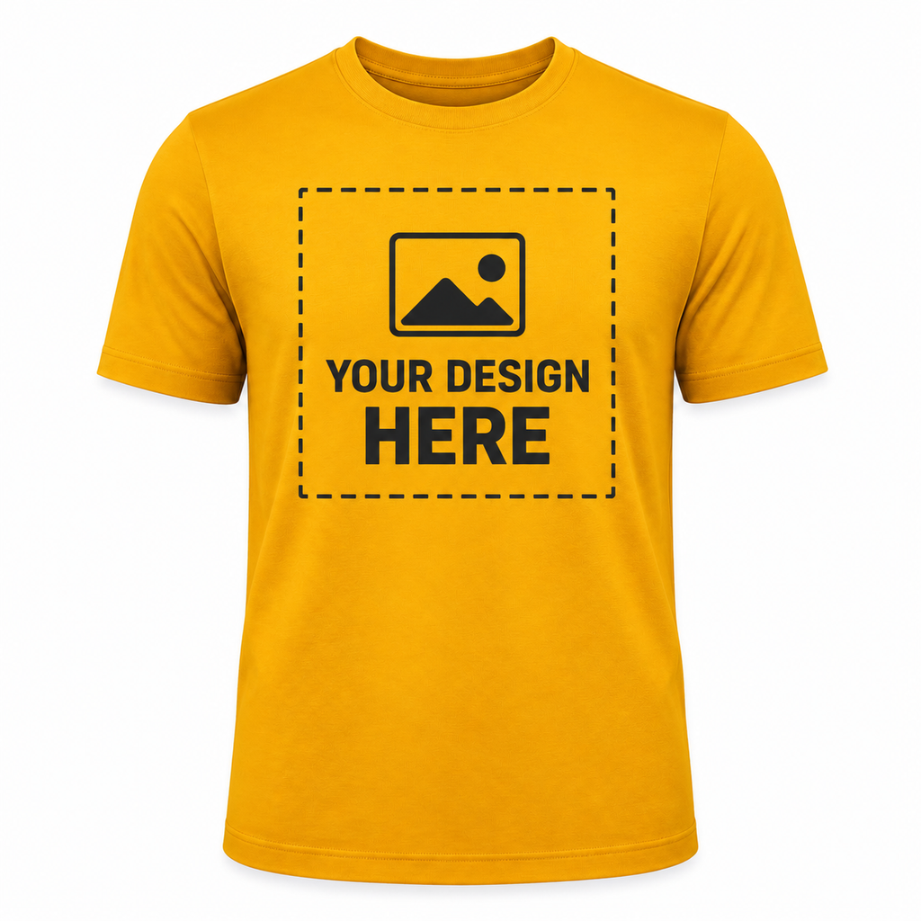 ARPITUM Unisex Customized Mustard Yellow T-Shirt - Personalize with Your Own Design/Artwork/Image