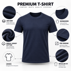 ARPITUM Unisex Customized Navy Blue T-Shirt - Personalize with Your Own Design/Artwork/Image