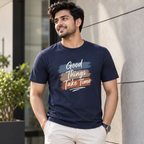 ARPITUM Unisex Customized Navy Blue T-Shirt - Personalize with Your Own Design/Artwork/Image