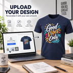ARPITUM Unisex Customized Navy Blue T-Shirt - Personalize with Your Own Design/Artwork/Image