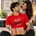 ARPITUM Unisex Customized Red T-Shirt - Personalize with Your Own Design/Artwork/Image