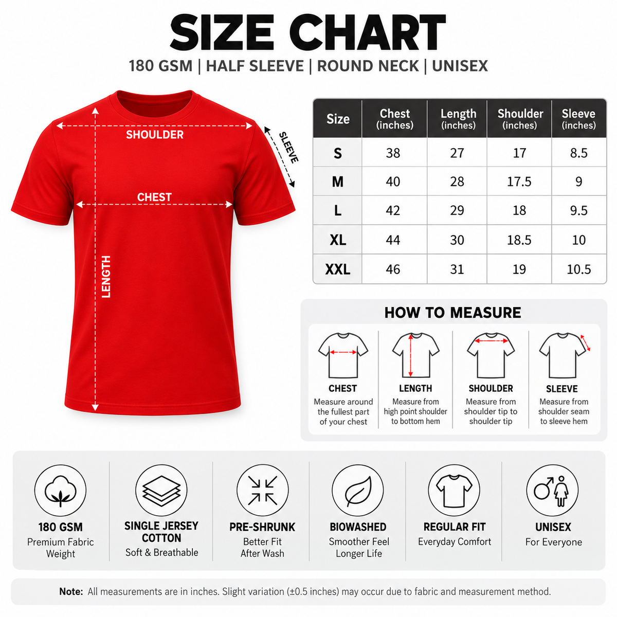 ARPITUM Unisex Customized Red T-Shirt - Personalize with Your Own Design/Artwork/Image