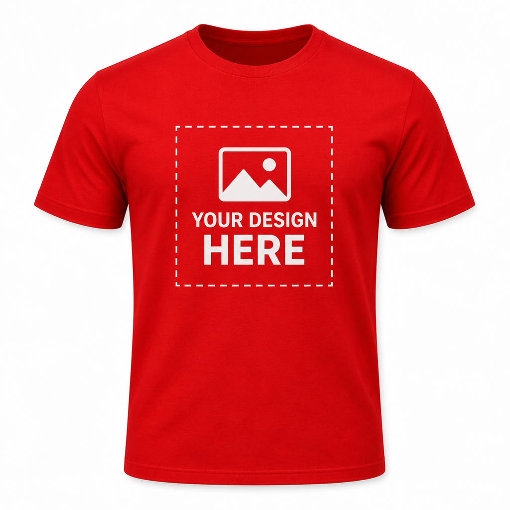 ARPITUM Unisex Customized Red T-Shirt - Personalize with Your Own Design/Artwork/Image