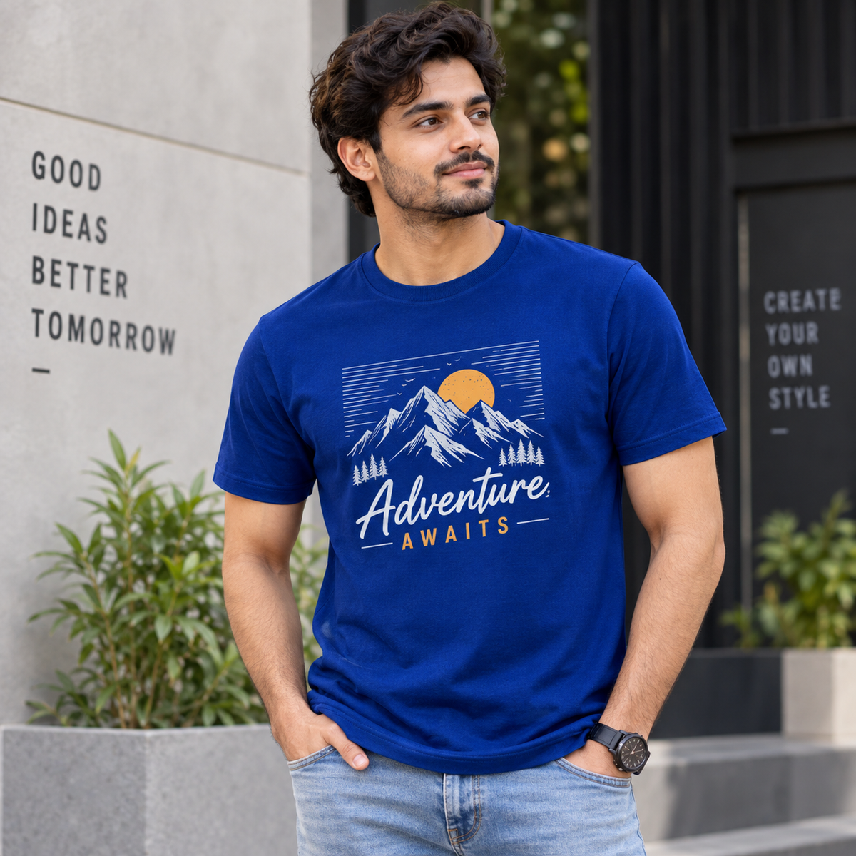 ARPITUM Unisex Customized Royal Blue T-Shirt - Personalize with Your Own Design/Artwork/Image