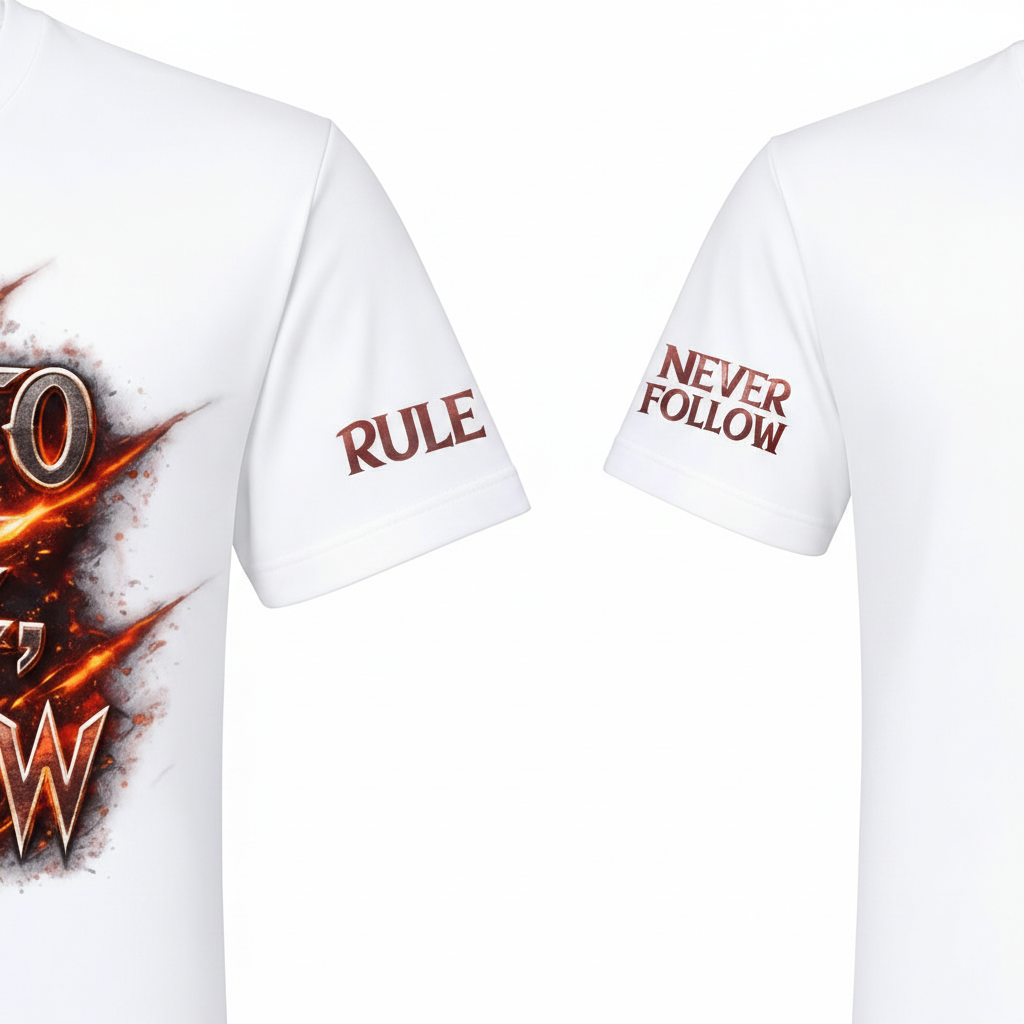 “Born To Rule, Not To Follow” Graphic T-Shirt | Motivational Streetwear Tee for Men (White)
