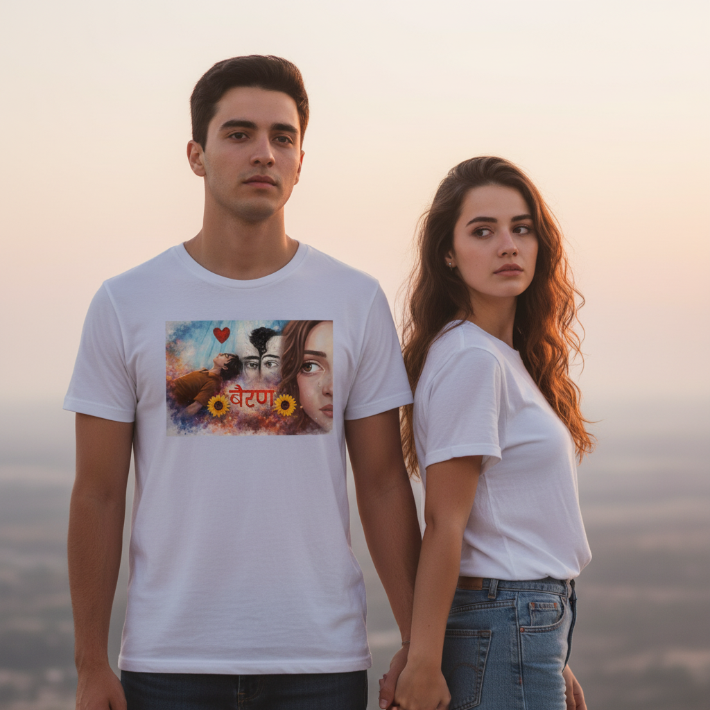 “Bairan” Aesthetic Heartbreak Graphic T-Shirt | Emotional Art Tee for Men & Women