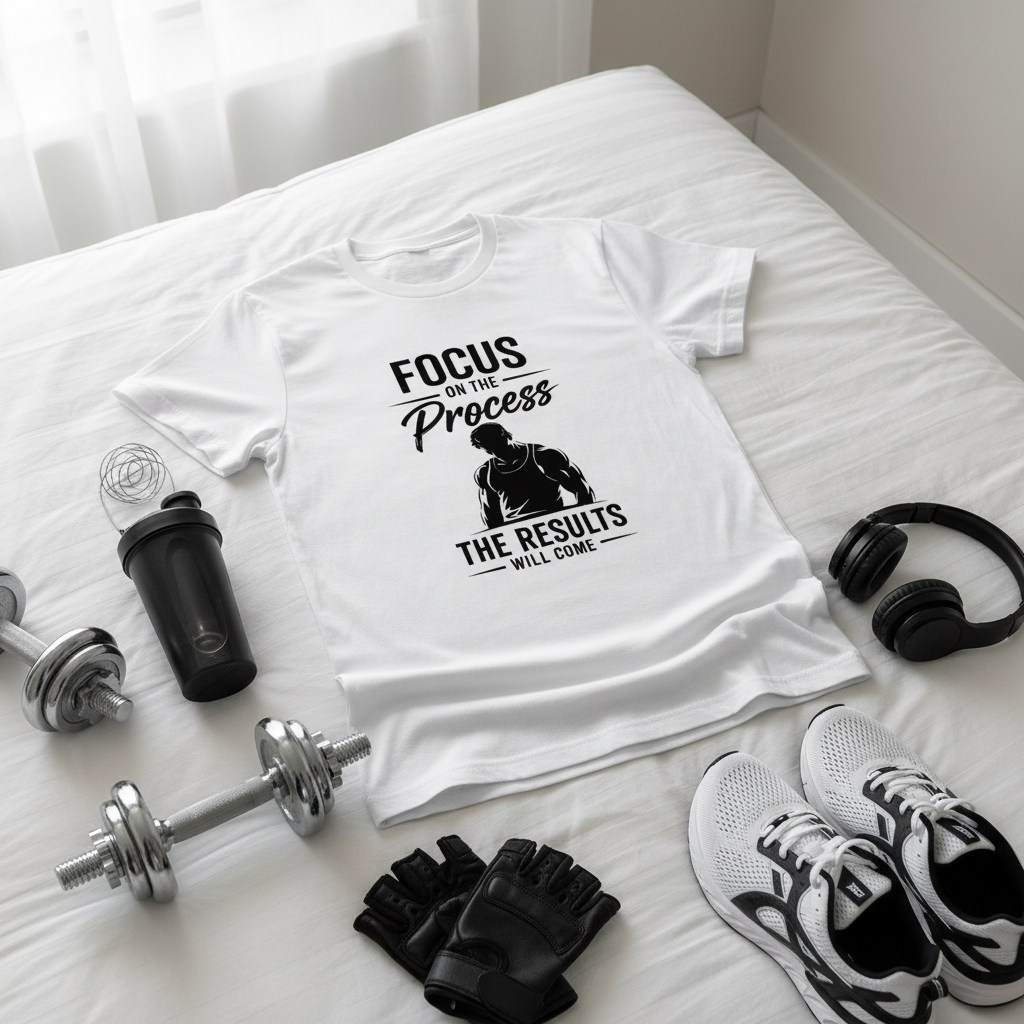 Focus On The Process T-Shirt | Premium Motivational Gym Wear