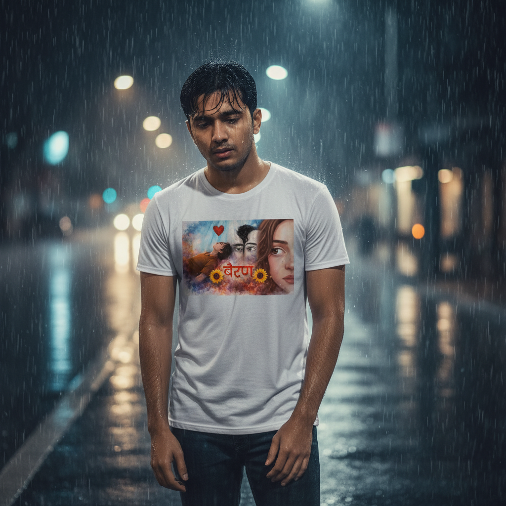 “Bairan” Aesthetic Heartbreak Graphic T-Shirt | Emotional Art Tee for Men & Women