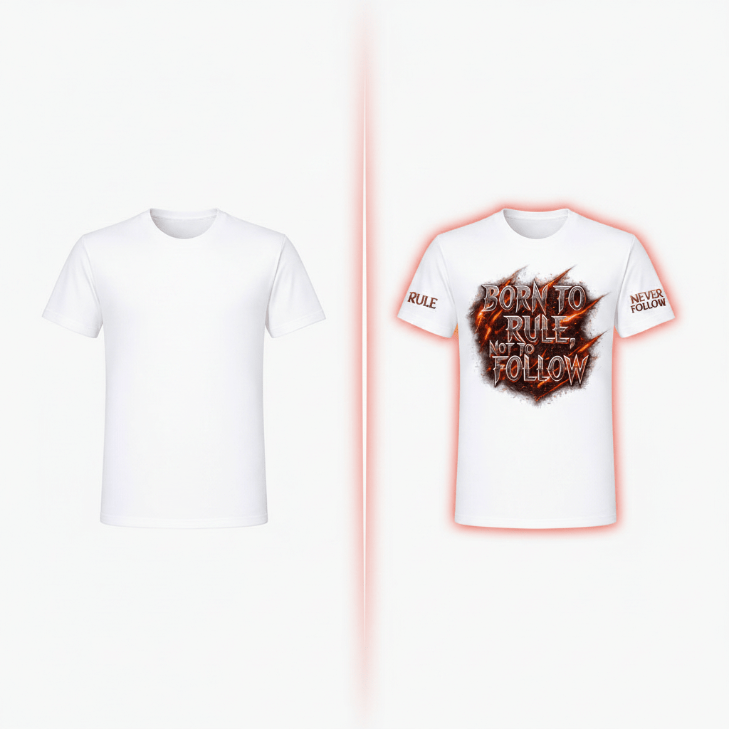“Born To Rule, Not To Follow” Graphic T-Shirt | Motivational Streetwear Tee for Men (White) - ARPITUM