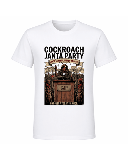 Cockroach Janta Party T-Shirt | Viral Meme Graphic Tee for Men | CJP Gen - z | Arpitum - ARPITUM