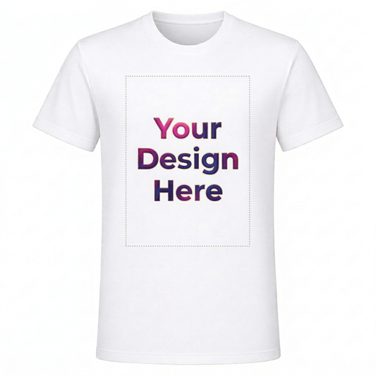 Custom Design Printed T-Shirt – Upload Your Design/Picture | 100% Polyester White Sublimation Tee | Arpitum - ARPITUM